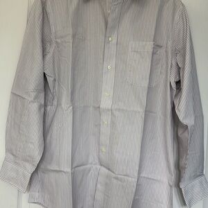 Jos. A. Bank Gray Striped Casual Shirt